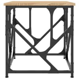Berkfield Home Coffee Table Sonoma Oak 45x45x47.5 cm Engineered Wood in Brown - thumbnail 4