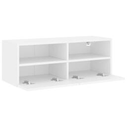 Berkfield Home TV Wall Cabinet White 80x30x30 cm Engineered Wood - Size: 80 x 30 x 30 cm - thumbnail 7