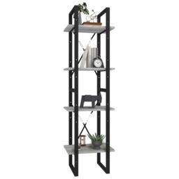 Berkfield Home 4-Tier Book Cabinet Grey Sonoma 40x30x140 cm Engineered Wood - Size: 40 x 30 x 140 cm - thumbnail 4