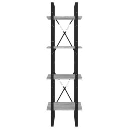 Berkfield Home 4-Tier Book Cabinet Grey Sonoma 40x30x140 cm Engineered Wood - Size: 40 x 30 x 140 cm - thumbnail 5