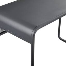 FORGEVIO Office Desk Metal Curved Top Gunmetal Grey Furniture - thumbnail 5