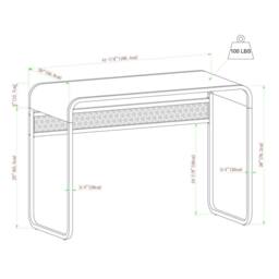 FORGEVIO Office Desk Metal Curved Top Gunmetal Grey Furniture - thumbnail 2