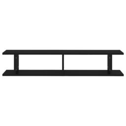 Berkfield Home Wall Shelf 2 pcs Black 105x18x20 cm Engineered Wood - Size: 105 x 18 x 20 cm - thumbnail 5