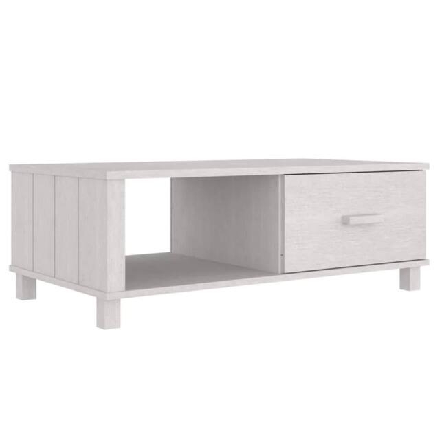 Berkfield Home Coffee Table HAMAR White 100x55x35 cm Solid Wood Pine - Size: 100 x 55 x 35 cm - image 1
