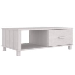 Berkfield Home Coffee Table HAMAR White 100x55x35 cm Solid Wood Pine - Size: 100 x 55 x 35 cm - thumbnail 1
