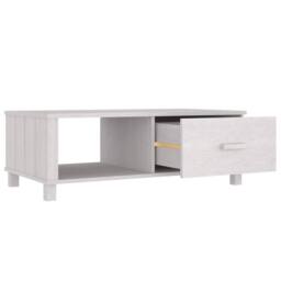Berkfield Home Coffee Table HAMAR White 100x55x35 cm Solid Wood Pine - Size: 100 x 55 x 35 cm - thumbnail 7