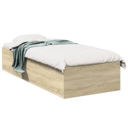 Berkfield Home Bed Frame without Mattress Sonoma Oak 100x200 cm in Light Tan - thumbnail 2