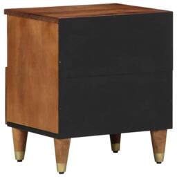 Berkfield Home Elegant Bedside Cabinet 40x33x46 cm Solid Wood Mango in Brown - Size: 40 x 33 x 46 cm - thumbnail 5