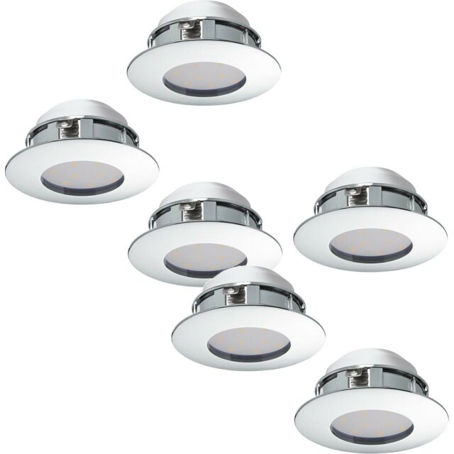 Loops 2 PACK 3 PACK Flush Ceiling Downlight Chrome Recessed Spotlight 6W LED - image 1