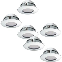 Loops 2 PACK 3 PACK Flush Ceiling Downlight Chrome Recessed Spotlight 6W LED - thumbnail 1