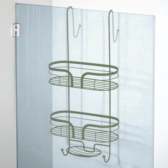 Showerdrape Dante Modern 2-Tier Shower Caddy - Bathroom Shower Storage in Green - image 1