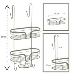 Showerdrape Dante Modern 2-Tier Shower Caddy - Bathroom Shower Storage in Green - thumbnail 2