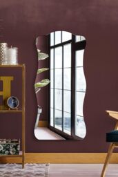 "MirrorOutlet Wavy Rippled Large Leaner wall Mirror on Black Backing 63"" X 29"" (160x75CM). Premium Glass Mirror with Polished Edges - Size: 1 Pack" - thumbnail 6