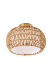 Living and Home Ceiling Light with Rattan and Fabric Double Shades in Natural - thumbnail 7