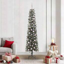 Berkfield Home Artificial Christmas Tree with 300 LEDs Green 58 x 58 x 210 cm - thumbnail 1