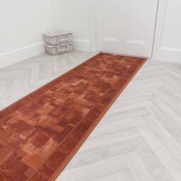 runrug Hallway Runner Rug - Non-Slip, Hardwearing, 5.4mm - 'Tribe' in Terracotta - Size: 80 cm x 240 cm - thumbnail 4