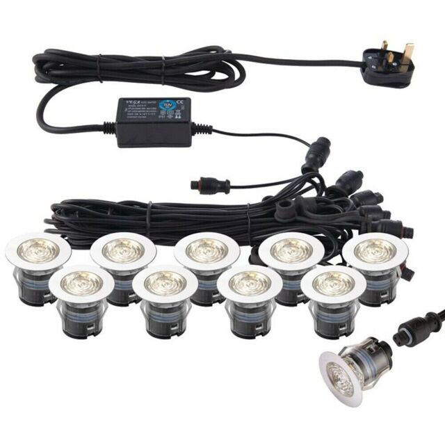 Loops IP67 Decking Plinth Light Kit 10x 35mm Colour Changing White Lamps Outdoor Rated - image 1