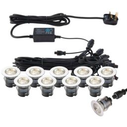 Loops IP67 Decking Plinth Light Kit 10x 35mm Colour Changing White Lamps Outdoor Rated - thumbnail 1