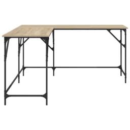Berkfield Home Decorative Desk Sonoma Oak 149x149x75 cm Engineered Wood in Light Oak - Size: 149 x 149 x 75 cm - thumbnail 6
