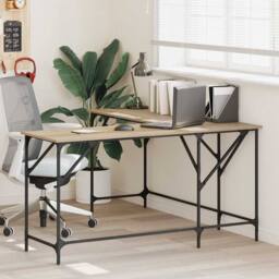 Berkfield Home Decorative Desk Sonoma Oak 149x149x75 cm Engineered Wood in Light Oak - Size: 149 x 149 x 75 cm - thumbnail 2