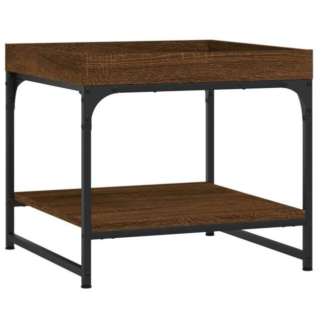 Berkfield Home Coffee Table Brown Oak 49.5x49.5x45 cm Engineered Wood - image 1