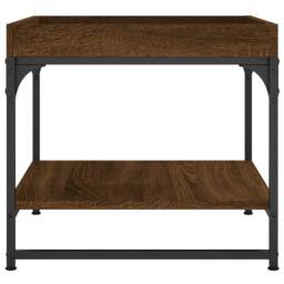 Berkfield Home Coffee Table Brown Oak 49.5x49.5x45 cm Engineered Wood - thumbnail 5