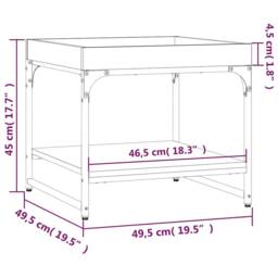 Berkfield Home Coffee Table Brown Oak 49.5x49.5x45 cm Engineered Wood - thumbnail 9