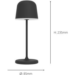 Loops Stylish Modern Black LED Table Lamp for Indoor Home Desk Decor - thumbnail 5