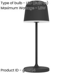 Loops Stylish Modern Black LED Table Lamp for Indoor Home Desk Decor - thumbnail 2