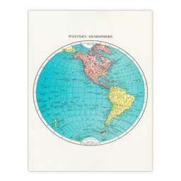 Artery8 Rand McNally & Co Framed Wall Art Print Western Hemipshere 1908 Map in White - Size: A4 - thumbnail 3