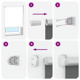 Berkfield Home Roller Blind Blackout Light Grey 65x175 cm Fabric Width 60.7 cm Polyester - thumbnail 6