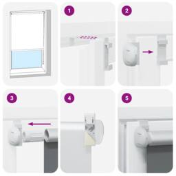 Berkfield Home Roller Blind Blackout Light Grey 65x175 cm Fabric Width 60.7 cm Polyester - thumbnail 5