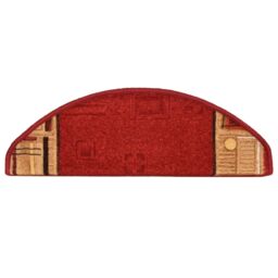 Berkfield Home Stair Mats Self-adhesive 10 pcs 65x21x4 cm Red - Size: Medium - thumbnail 5