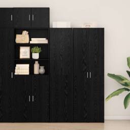 Berkfield Home Highboard Black Oak 45x42.5x185 cm Engineered Wood - thumbnail 2