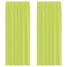 Berkfield Home Voile Curtains with Rod Pockets 2 pcs Apple Green - thumbnail 2