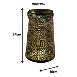 Marco Paul 24cm Bronze Metal Silhouette Hanging Solar Powered Lantern in Light Brown - thumbnail 2