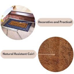 Marco Paul Tan Coir welcome' Nonslip Doormat Insert 23x53cm in Beige - Size: 100 cm diameter - thumbnail 7