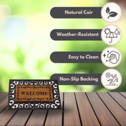 Marco Paul Tan Coir welcome' Nonslip Doormat Insert 23x53cm in Beige - Size: 100 cm diameter - thumbnail 5