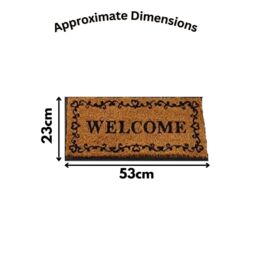 Marco Paul Tan Coir welcome' Nonslip Doormat Insert 23x53cm in Beige - Size: 100 cm diameter - thumbnail 3