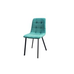Interior Emporium Ltd Set of 2 Ava Design Velvet Dining Chairs with Sturdy Metal legs ( Green ) in Bright Green - thumbnail 2