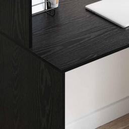 Berkfield Home Black Oak Writing Desk Black Oak MDF, laminate Compact Shelving - thumbnail 4