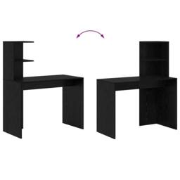 Berkfield Home Black Oak Writing Desk Black Oak MDF, laminate Compact Shelving - thumbnail 9