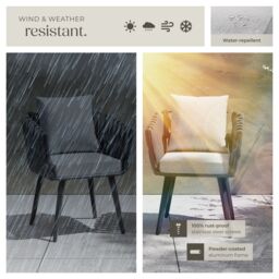 tectake Chair Set Of 2 Lugano in Dark Grey - Size: 2 Seater - thumbnail 8