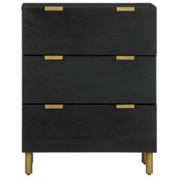 Berkfield Home Sideboards 2 pcs Black 60x33x75 cm Engineered Wood - Size: 60 x 33 x 75 cm - thumbnail 4