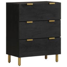 Berkfield Home Sideboards 2 pcs Black 60x33x75 cm Engineered Wood - Size: 60 x 33 x 75 cm - thumbnail 3