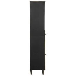 Berkfield Home Bathroom Cabinet 38x33x160 cm Solid Wood Mango in Black - Size: 38 x 33 x 160 cm - thumbnail 4