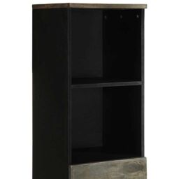 Berkfield Home Bathroom Cabinet 38x33x160 cm Solid Wood Mango in Black - Size: 38 x 33 x 160 cm - thumbnail 6