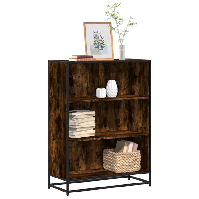 Berkfield Home Book Cabinet Smoked Oak 80.5x35x107.5 cm Engineered Wood in Brown - image 1