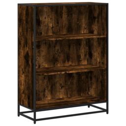 Berkfield Home Book Cabinet Smoked Oak 80.5x35x107.5 cm Engineered Wood in Brown - thumbnail 2