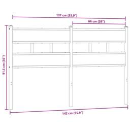 Berkfield Home Headboard Smoked Oak 135 cm Iron & Engineered Wood in Brown - thumbnail 6